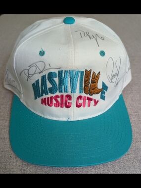 Vtg 90s The Mavericks Autographed Snapback Hat Cap Nashville Music City Signed
